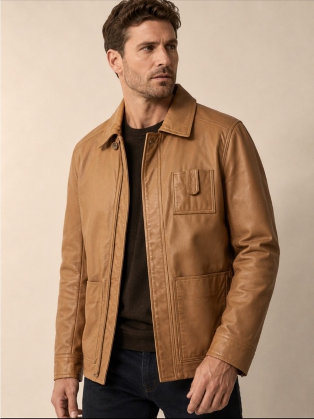 Vintage 80’s AX Armani Exchange Leather Jacket